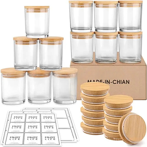 Pot de bougie en verre écologique de luxe en or ambre créatif à faible quantité minimale de commande blanc mat/noir 6oz/8oz/10oz emballage de boîte couvercle résistant à la chaleur - Product Image 6