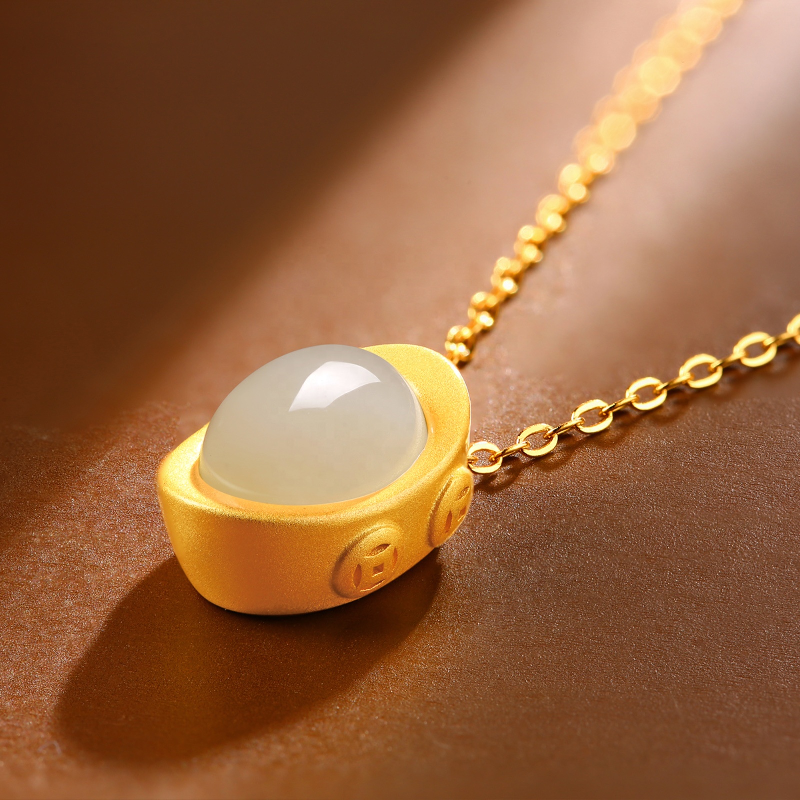 HMOIS fashion jade Wholesale Price Gold ingot Wholesale Silver Hotan White Jade Necklace Pendants
