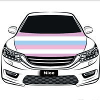 Housse de capot de voiture élastique personnalisée arc-en-ciel bisexuel gay, accessoire extérieur durable en polyester multi-usages pour salon automobile, fête à thème