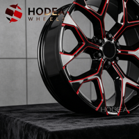 Jantes en alliage noir brillant avec accent rouge de 20/22/24/26 pouces, 5/6 trous, jantes sport pour pick-up/SUV/camion, jantes personnalisées de rechange