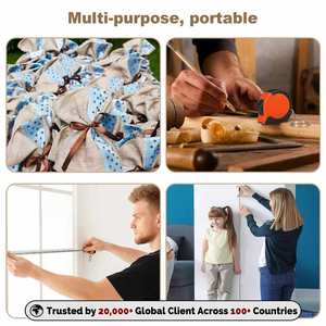 Mètre Ruban Promotionnel Portable Mini en Acier et Plastique 1M avec Porte-clés, Impression Numérique Personnalisée du Logo, Revêtement en Caoutchouc PRT, Cadeau - Product Image 5