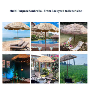 Sombrilla <span class=keywords><strong>de</strong></span> paja <span class=keywords><strong>de</strong></span> palma para la playa 3M tamaño portátil compacto uso al aire libre para patio playa y actividades sombrilla <span class=keywords><strong>de</strong></span> playa - Product Image 3