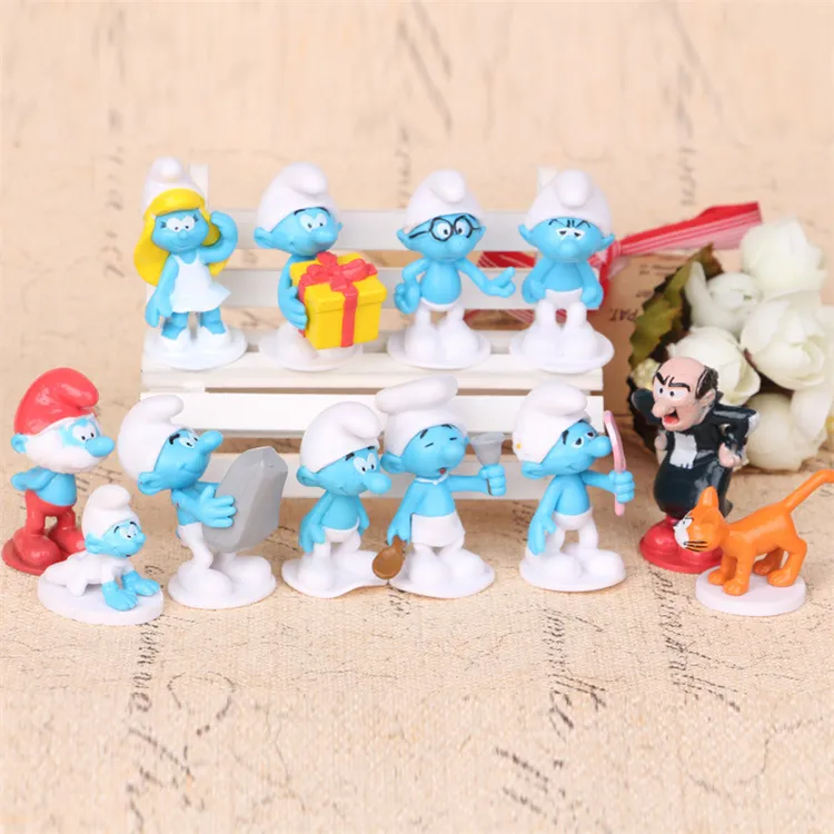 Hot Sale Anime Cartoon PVC Blue SmurfsElf Role Toy Action Figure