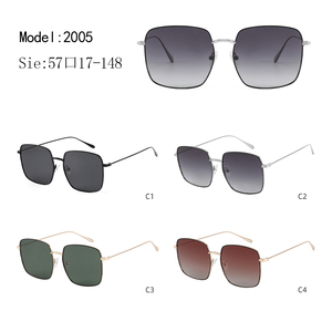 Unisex Rectangle Metal Frame Sunglasses Square Shape Dark Lens 100% UV Protection Outdoor Fashion <b>Eyewear</b> for Adults - Product Image 3