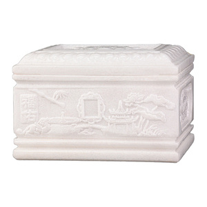 Urna de mármol blanco para adultos clásica OEM 2025 para cenizas cremadas para suministros Funerarios Servicios funerarios o conmemorativos - Product Image 3