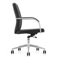 Chaise de bureau de direction pivotante noire en cuir de luxe contemporaine pour PDG, style décontracté et confortable