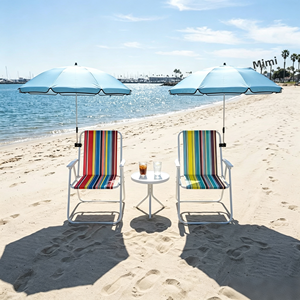 Chaise pliante durable, chaise de <span class=keywords><strong>plage</strong></span>, parasol, siège portable pour repas en plein air, camping, protection solaire UPF 50+, chaise longue de <span class=keywords><strong>plage</strong></span> légère - Product Image 6