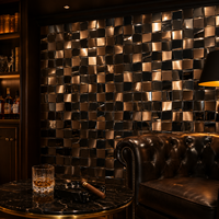 Autocollant mural en métal, mosaïque, décoration murale intérieure, décoration de fond pour magasin de vêtements, KTV, hôtel, panneau mural 3D