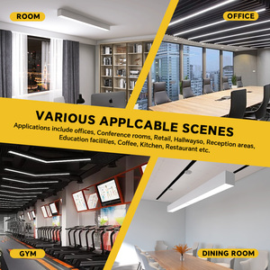 Trong nhà hiện đại trang trí đèn Chùm Mặt dây chuyền Trần treo có thể kết nối lớn Vanity Đèn mặt dây dẫn tuyến tính hình lục giác ánh sáng cho nhà để xe - Product Image 6