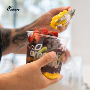 Biểu tượng tùy chỉnh 8/12/14/16/24/32oz Vòng rõ ràng Chén Salad Trái Cây Rau Deli Takeaway container Pet Acai Bát nhựa container - Product Image 3