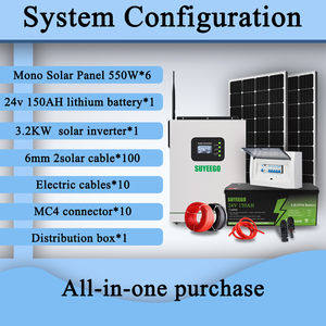 Systèmes solaires SUYEEGO 3,2 kW hors réseau, kit complet, système d'alimentation hybride solaire à batterie pour usage domestique - Product Image 4