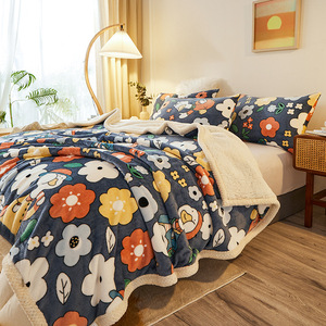 Tùy Chỉnh Kích Thước Lớn Chăn Mùa Đông Sherpa In Giường Chăn Dày Và Mềm Mại Sofa Ném Chăn - Product Image 1