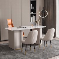 Mobilier de bureau luxueux White Rock Board Bureau Réception Négociation Salon de Beauté Consultation Bureau en marbre avec chaise