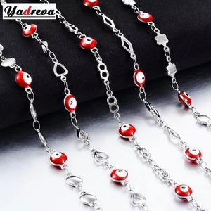 สร้อยคอแฟชั่นสแตนเลสสตีลรูปดวงตาสำหรับผู้หญิง ดีไซน์เก๋ เสริมโชค - Product Image 1