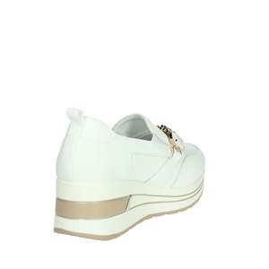 Mocasines Donna Serena para Mujer, Plataforma Blanca Dorada, Zapatos Planos - Product Image 3