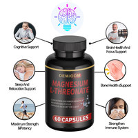 L-Thréonate de magnésium 60 capsules Santé cérébrale et soutien cognitif Certifié Halal Végétalien Sans OGM Complément alimentaire Marque privée