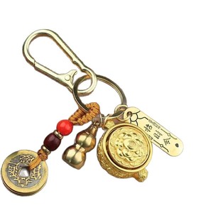 Llavero <span class=keywords><strong>Popular</strong></span> de Animales del Zodíaco Chino, Colgante de Metal de Cinabrio en Forma de Calabaza para Llaves de Coche, Llavero Auspicioso - Product Image 1