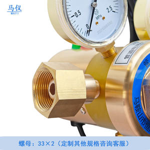 Régulateur de pression de CO2 à deux étages YQTG-286 fourni par l'usine, chauffage électrique au dioxyde de carbone, collecteur de tuyauterie, réduit la pression - Product Image 5