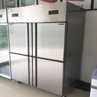 Réfrigérateur commercial Bingluo de style européen à 4 portes avec fonctions de congélation, congélateur-réfrigérateur à 2 portes en acier inoxydable électronique