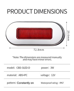 Luce di Posizione Laterale <span class=keywords><strong>a</strong></span> LED per Rimorchi di Camion, <span class=keywords><strong>3</strong></span> LED, Luce di Segnalazione Stradale, Facile Installazione <span class=keywords><strong>a</strong></span> Vite - Product Image 2