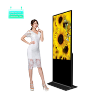 Écran d'affichage ultra-fin de 43 pouces avec roulettes, écran LCD tactile, kiosque publicitaire, lecteur LCD, signalisation numérique sur pied