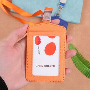 Manufacturer's Custom Printed Logo PU Leather Work <b>ID</b> <b>Card</b> <b>Holder</b> with Lanyard for Business Employees and Students - Product Image 3