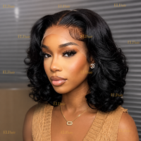 Perruque de luxe sans colle en cheveux humains brésiliens ondulés naturels, densité 250, avec dentelle frontale HD 4x4 5x5, pour femmes noires, perruque frontale en dentelle abordable