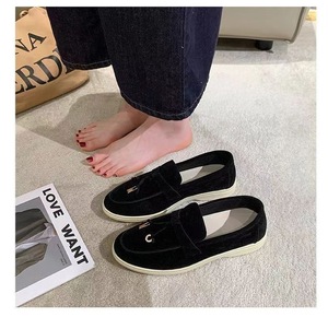 European American Foreign Trade 2026 New Model Size 35-45 Slip-on High-end Suede Upper Women -style Loafers Rubber <b>Shoes</b> - Product Image 4