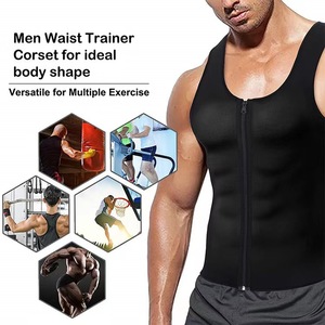 Gilet <span class=keywords><strong>de</strong></span> sudation amincissant pour sauna, brûle-graisse, fitness, T-shirt à manches courtes avec fermeture éclair, corset pour perdre du poids et réduire le ventre, gaine amincissante - Product Image 1