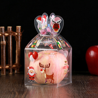 Boîte à bonbons transparente décoration de noël boîte-cadeau et emballage père noël bonhomme de neige Elk renne bonbons de noël boîte transparente