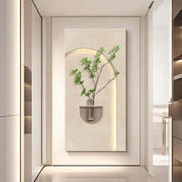 Décoration d'intérieur moderne et luxueuse, peinture décorative en pierre de grès tridimensionnelle avec éclairage LED pour décorer les maisons