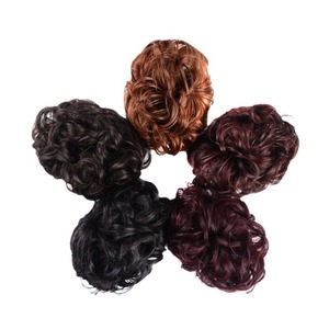 Perruque chignon pour femme avec pinces, courte et bouclée, pour un coiffure volumineuse et moelleuse, accessoire capillaire - Product Image 5