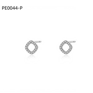 Pendientes geométricos de circonita Amy Amy para mujer, minimalistas, para uso diario - Product Image 1