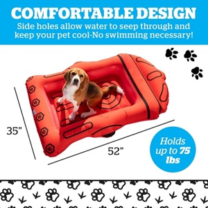Flotador Inflable de PVC para Perros, Balsa Inflable de Vinilo Resistente para Perros Pequeños y Medianos, Diversión en la Piscina para Mascotas - Product Image 2