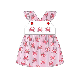 Robe d'été sans manches pour bébé fille, imprimé léopard cyan, personnalisée, vente en gros, GSD3471 - Product Image 3