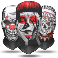 Masque intégral d'Halloween effrayant, squelette, fantôme, crâne, cagoule noire, pour moto, cyclisme, costume en tissu courant, unisexe