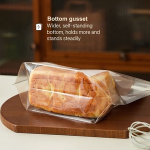 Sacs d'emballage personnalisés en plastique imprimé pour pain et produits de boulangerie, avec fermeture Ziplock, poignée et fond stable, réutilisables pour le stockage alimentaire - Product Image 2