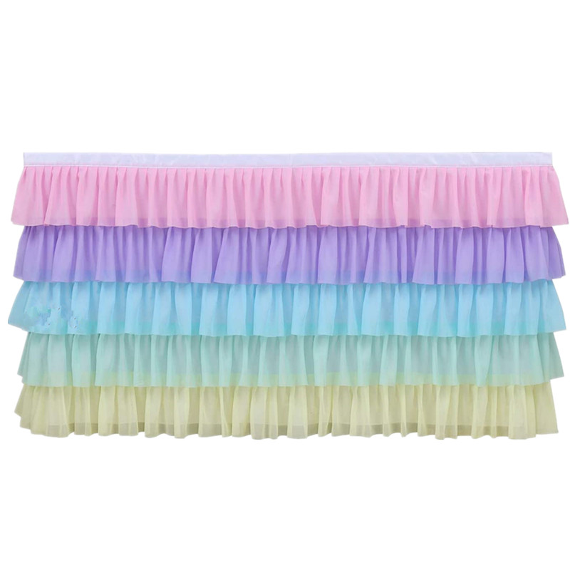 6ft colorful Unicorn Tutu Table Skirt for Rectangle