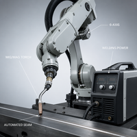 Lengan Robot Las Otomatis MZD 2kW 2000mm 6 Axis Servo Elektrik untuk Jalur Pengelasan MIG