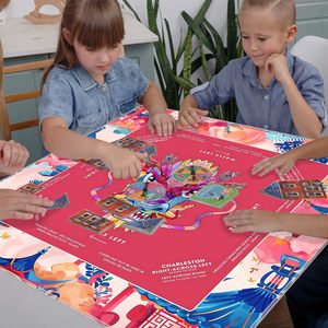 Tapis de jeu antidérapant pour cartes de mahjong, poker, <span class=keywords><strong>dominos</strong></span> avec motif de dragon chinois, art oriental, réduction du bruit, couverture de table - Product Image 5
