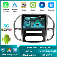 Lecteur radio Android pour voiture WIFI 5G Mercedes-Benz Vito 3 2014-2020 10.1'' pour stéréo GPS Navigation BT5.4 CarPlay DSP 4G