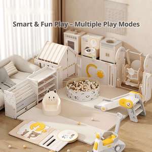Grande clôture de jeu pour bébé 180x150cm avec panneau de jeu de basket, aire de <span class=keywords><strong>jeux</strong></span> modulaire intérieure pour enfants - Product Image 3
