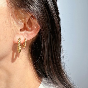 Joyería minimalista, pendiente geométrico chapado en oro de 18 quilates, joyería de moda, pendientes de aro gruesos de forma redonda irregular hueca - Product Image 5