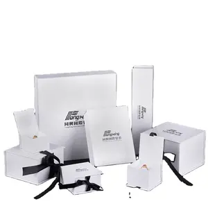 Wholesale TongXing Custom Logo White Jewelry Boxes Custom Made Paper Gift Packaging with Ribbon Made of Plastic