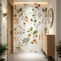 Panneau mural en marbre floral pour finition murale intérieure, à montage rapide et faible entretien
