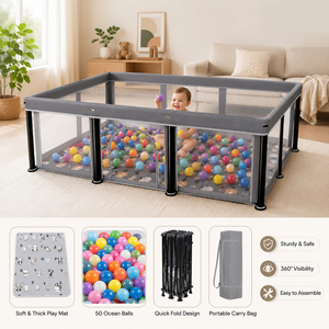 Box per Bambini Pieghevole, Recinto Portatile per Neonati per Camera da Letto e Giardino, Oxford 150D, Peso Netto 7,2 kg - Product Image 1