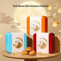Boîte en fer blanc carrée vide pour gâteaux de lune, emballage cadeau pour le Festival de la Mi-Automne, pour gâteaux de lune à la peau de neige et pâtisseries à la lave