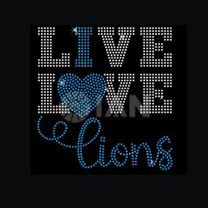 אריות כדורגל לוגו עיצוב שפתיים rhinestone עבור קישוט חולצת טריקו מותאמת אישית - Product Image 3