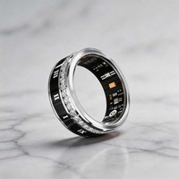 Bague connectée légère 2,9 g, étanche IP68, en alliage de titane, Bluetooth V5.1, moniteur de fréquence cardiaque, SpO2, HRV, suivi du sommeil, tracker de santé portable
