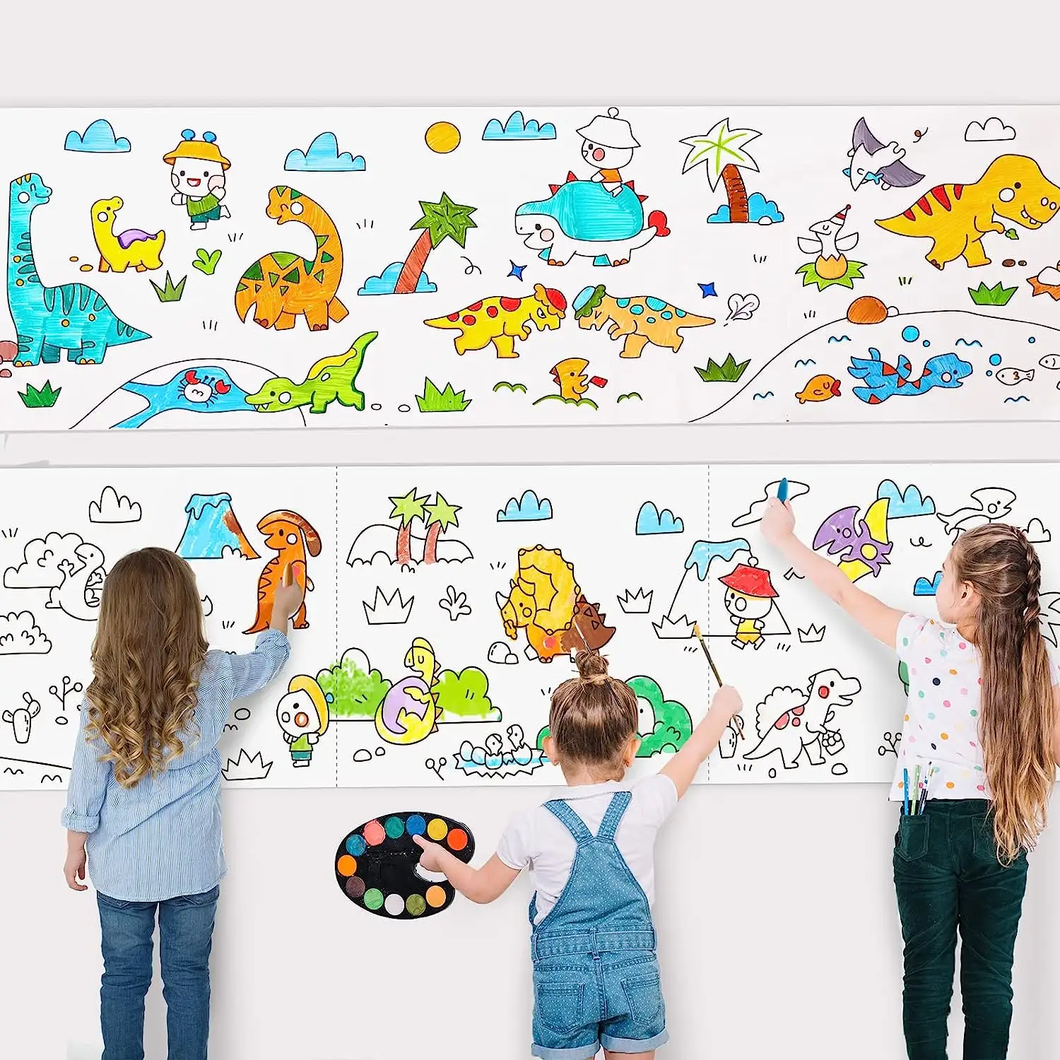 La peinture surdimensionnée pour enfants Doodle Doodle développe la capacité pratique d'améliorer la sensibilité des couleurs remplir les jouets Montessori en toile